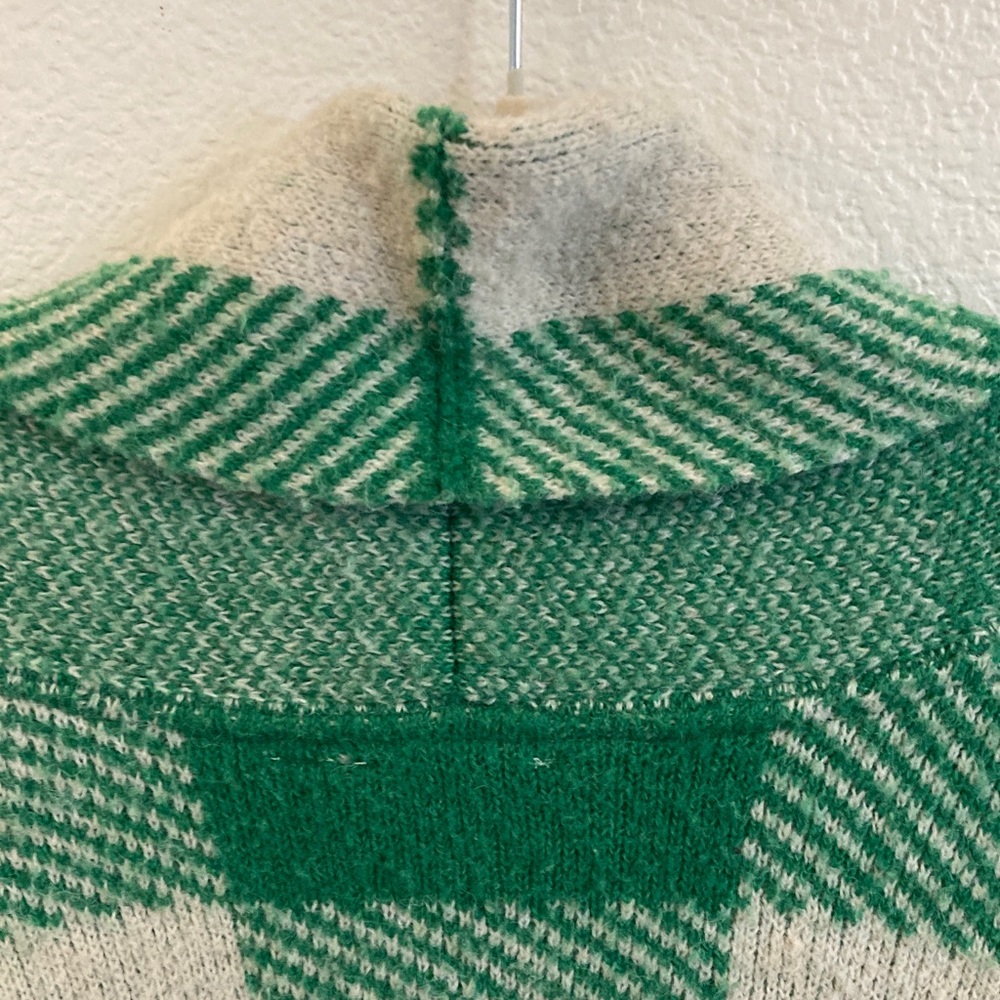 Anthropology RD style Plaid Green Coat lagenlook trendy academia large - Picture 6 of 7